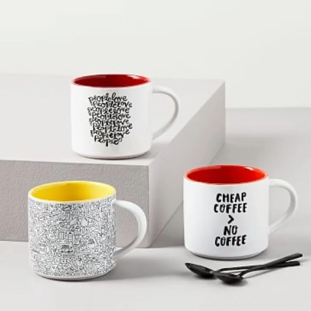 Timothy Goodman West Elm coffee cup mug new limited collaboration red